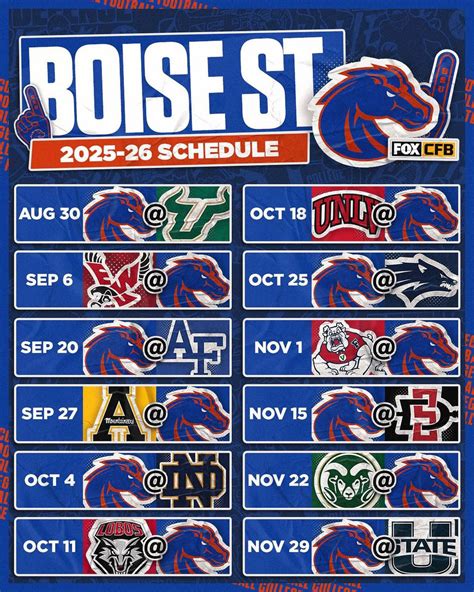 Bronco Nation - The 2025 Boise State Football Schedule has been ...