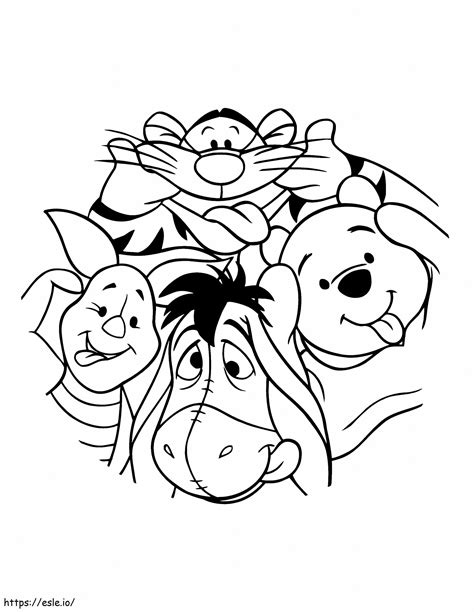 Pooh Bear And Friends Coloring Pages