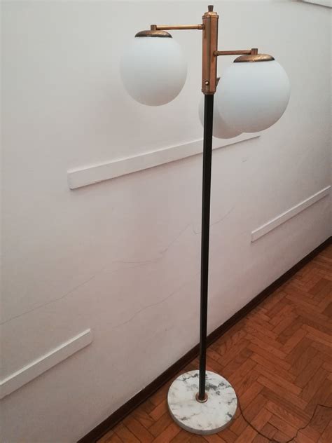 Italian Opaline Glass Spheres Floor Lamp, 1950's | #121215
