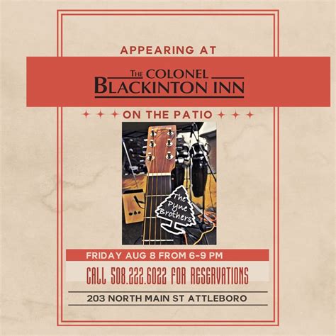 The Pyne Bros @ The Colonel Blackinton Inn, Colonel Blackinton Inn ...