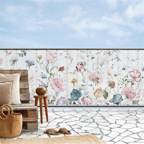 Brise vue brise vent balcon appartement jardin blanc H.1,3 x L.6 M avec ...