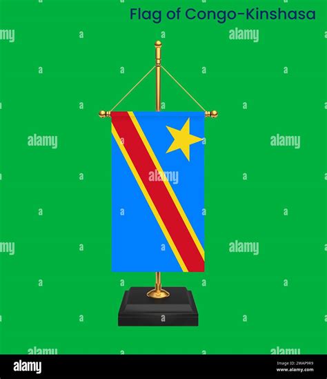 High detailed flag of Congo-Kinshasa. National Congo-Kinshasa flag ...