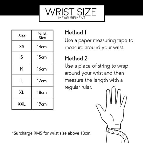 Wrist Size Chart In Mm at Cindy Jacobson blog