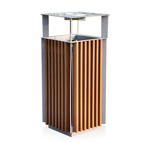 Amazon.com: Outdoor Trash Can Square Garbage Can, Metal Outdoor ...