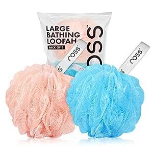 Buy ross Large Bath Loofah Sponge Scrubber Exfoliator for High Lather ...