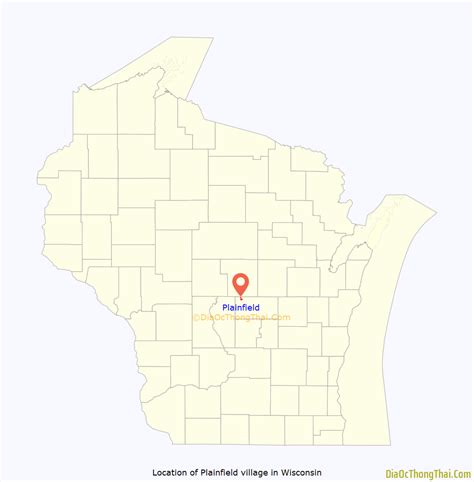 Map of Plainfield village, Wisconsin - Thong Thai Real