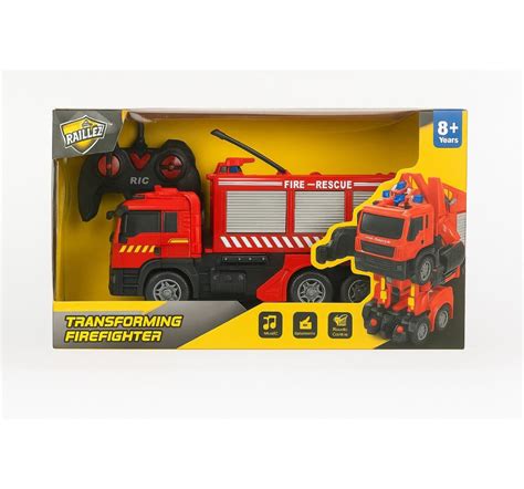 Ralleyz Remote Control Transforming Fire Engine – Realistic RC Rescue ...