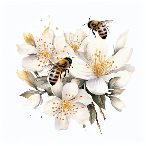 Premium AI Image | beautiful Honey bee clipart illustration