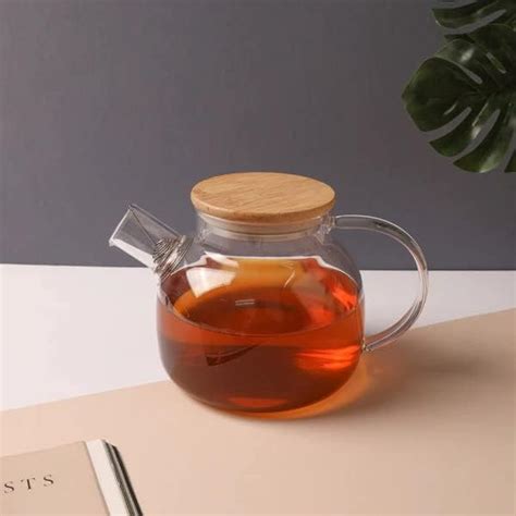 DELIi GLASSWARE Teapot with Infuser 1000ml Glass Kettle Glass Pitcher ...