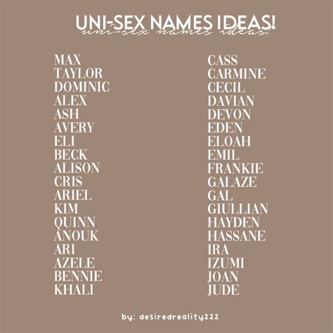 Unisex Name Ideas