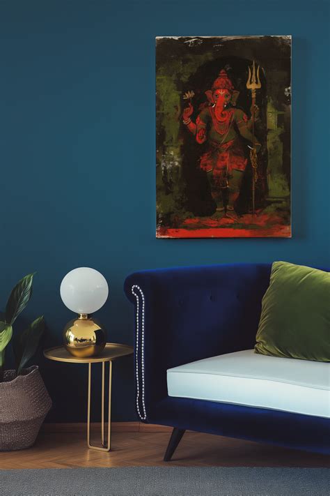 Lord Ganesha Canvas Wall Art | Vastu Positive Divine Décor | PolyCanva ...