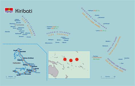 Large detailed political map of Kiribati with islands names | Kiribati | Oceania | Mapsland ...