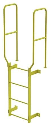 Tri-Arc WLFS0204-Y 4-Rung Walk-Thru Uncaged Fixed Steel Ladder, Safety ...