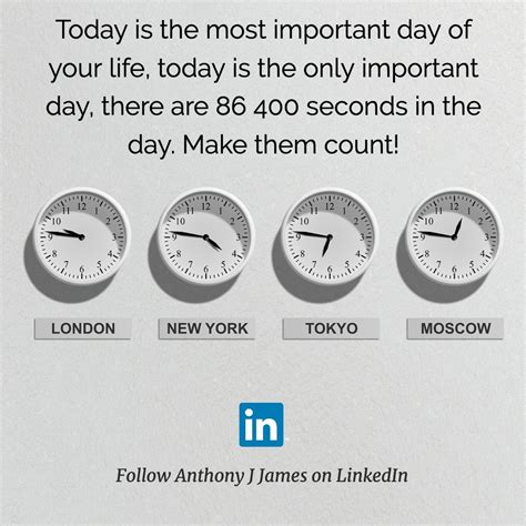 Today is the most important day of your life, today is the only ...