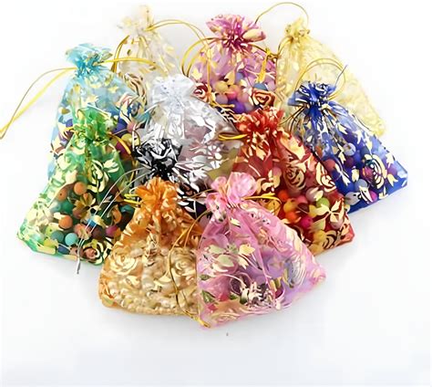 ScentRose Organza Party Favor Drawstring Pouch, Shagun Potli Bags for ...