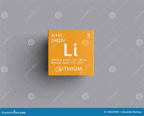 Lithium. Alkali Metals. Chemical Element of Mendeleev S Periodic Table. 3D Illustration Stock ...