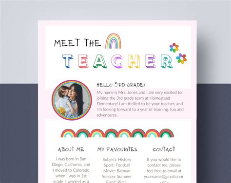 Teacher Introduction Template