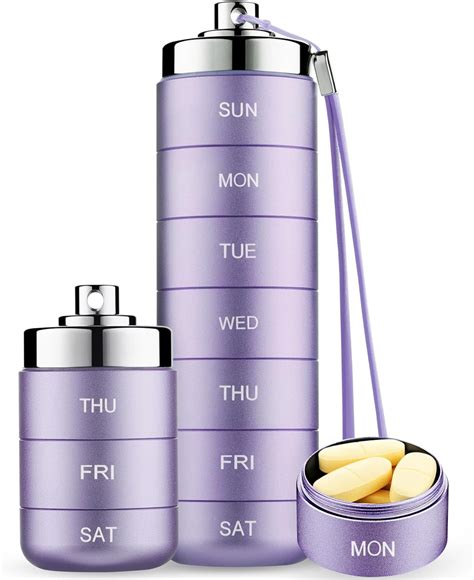 Amazon.com: Mossime Metal Travel Pill Organizer, Portable 7 Day Vitamin ...