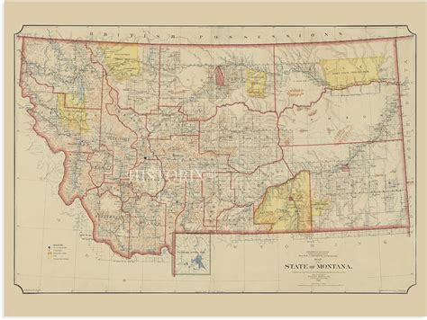 HISTORIX Vintage 1897 Montana Map Poster - 18x24 India | Ubuy