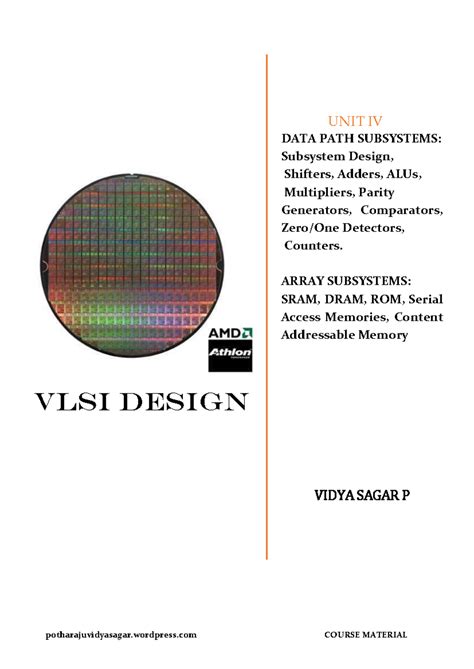 VLSI Design Unit IV: Data Path and Array Subsystems Overview - Studocu