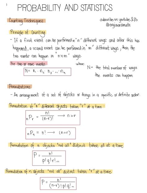 SOLUTION: Probability and statistics notes - Studypool - Worksheets Library