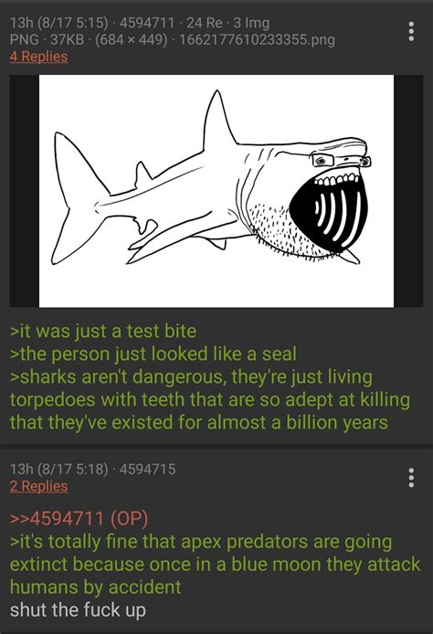 Anon doesn't like sharks. | /r/Greentext | Know Your Meme