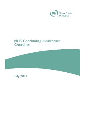 Fillable Online sheffieldccg nhs NHS Continuing Healthcare Checklist ...