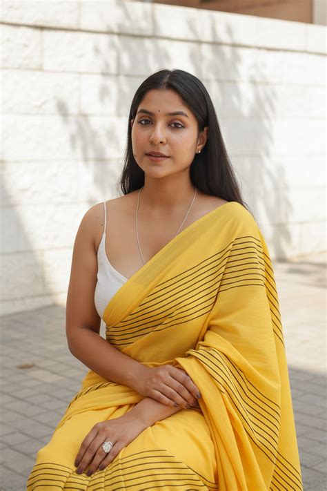 Yellow Black Block Print Saree – Gray and Green Store