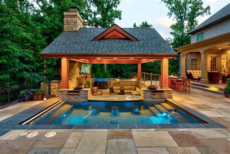 Outdoor kitchen | Outdoor living patios, Small backyard pools, Pool ...