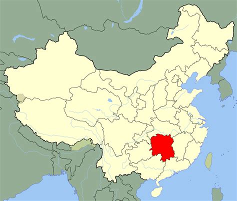 China Hunan Location Map - MapSof.net