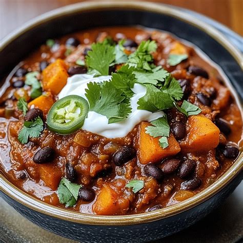 Sweet Potato & Black Bean Vegetarian Chili – Crock Pot