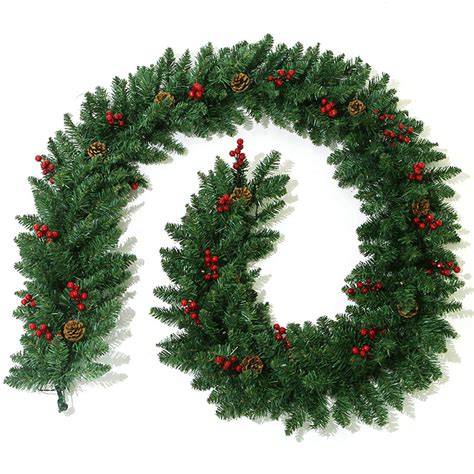 Floleo Clearance 9 Ft Lighted Christmas Garland, Outdoor Christmas ...