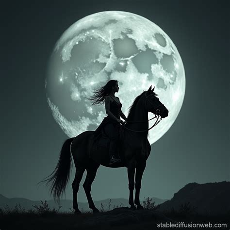 Lara Croft Riding Horse on the Moon | Stable Diffusion Online