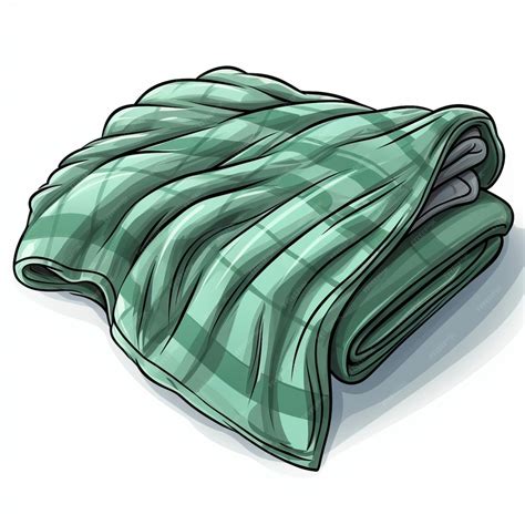 Premium Vector | Green color Blanket cartoon vector white background isola