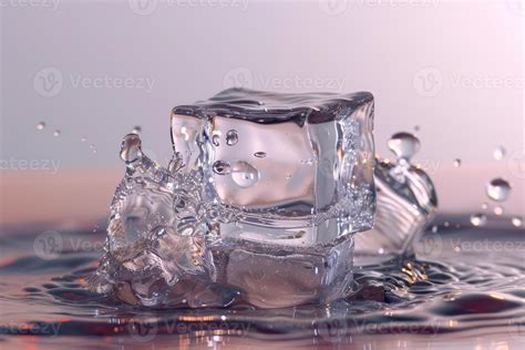 Crystal clear ice cube splashing in water 47335159 Stock Photo at Vecteezy