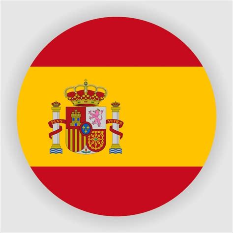 Ícone de bandeira arredondada plana da Espanha | Vetor Premium
