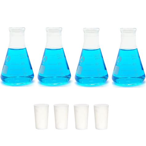 BOMEX Glass Flask Erlenmeyer Flask Set Narrow Mouth Graduated Flasks ...
