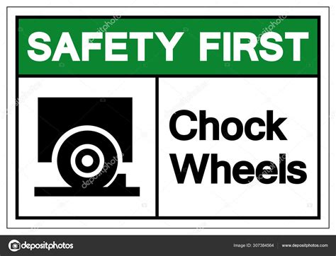 Safety First Chock Wheels Symbol Sign, Vector Illustration, Isolate On ...