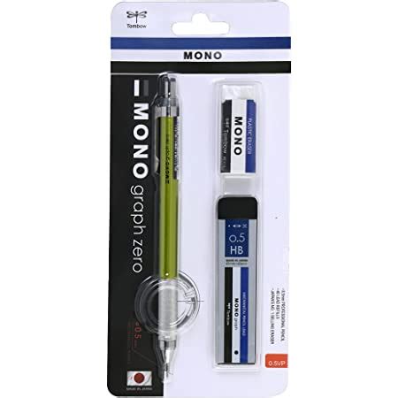 Tombow Mono Graph Zero Mechanical Pencil 0.5 mm, With Lead & Eraser ...