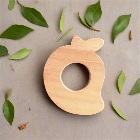 Erenjoy Mango Shaped Neem Wooden Teether for Teething Pain