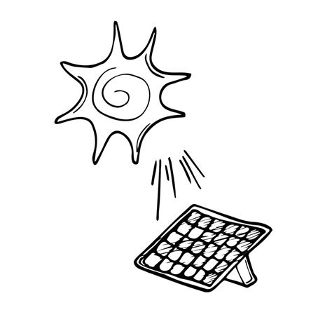 Solar energy industry hand drawn outline doodle icon sketch icon for ...