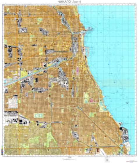 Chicago, IL 4 (USA) - Soviet Military City Plans – Longitude Maps