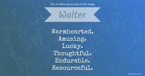 The hidden meaning of the name Walter | Namious