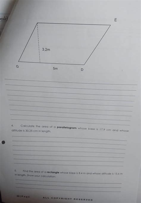 Solved 4. Calculate the area of a parallelogram whose base | Chegg.com