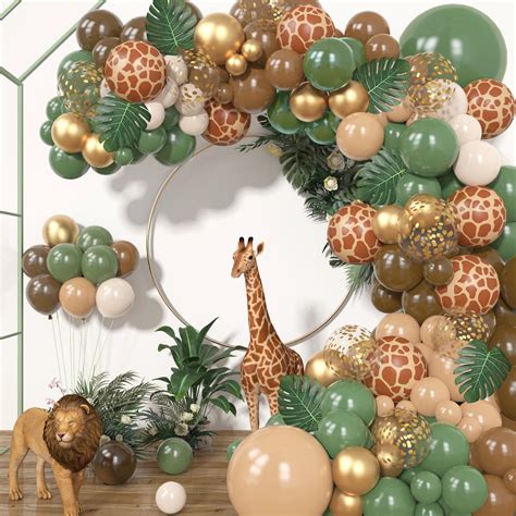 170pcs Jungle Safari Balloons Garland Kit Safari Baby Shower ...