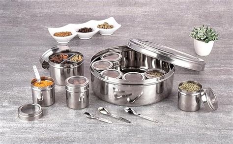 Buy AIRA Stainless Steel 12 in 1 Airtight Masala Box/Organiser/Masala ...