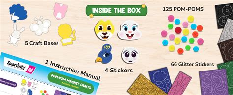 Buy Smartivity Pom Pom Magnet Craft Kit for Kids Ages 5-10 | Adorable ...