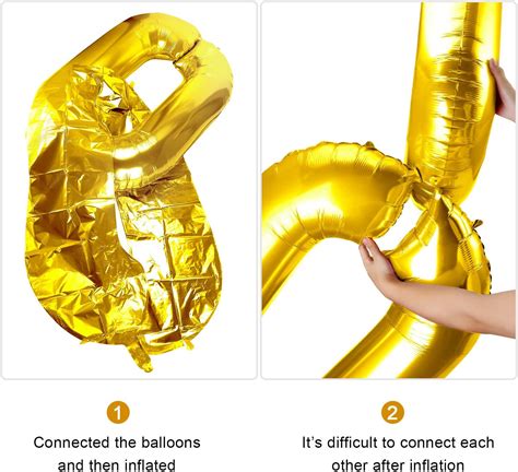 Buy 48 Pieces 16 Inches Foil Chain Balloons Jumbo Gold Chain Balloons ...