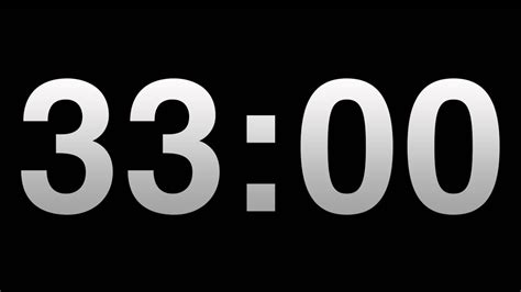 Timer 33 Minutes Timer Video Countdown Black Background - YouTube