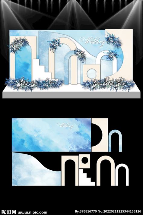 蓝色婚礼现场KT板设计图__广告设计_广告设计_设计图库_昵图网nipic.com